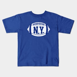 NY Retro Football - Blue Kids T-Shirt